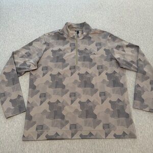 Adidas Men’s XL Go-To Printed Quarter-Zip Pullover Putty Beige